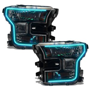 Ford F-150 Headlight Assemblies - ORACLE Lighting - Dynamic RGB+A, Black Edition - Black - `15-`17